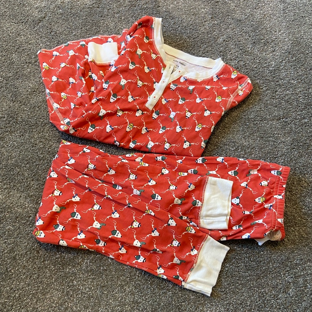 Roberta roller rabbit kids Christmas holiday pajamas size 14